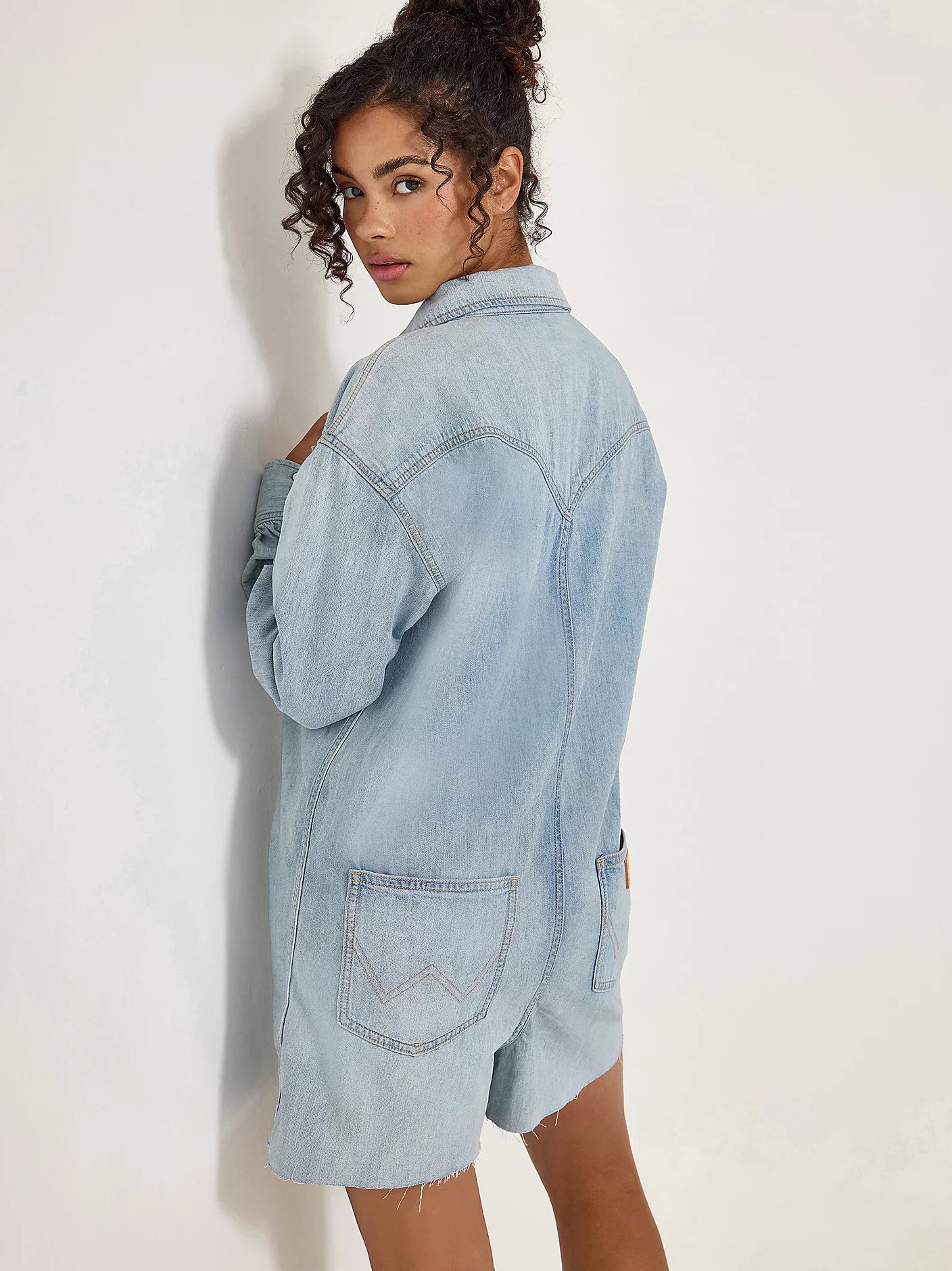 Heritage Playsuit in Pale Blue Wash
