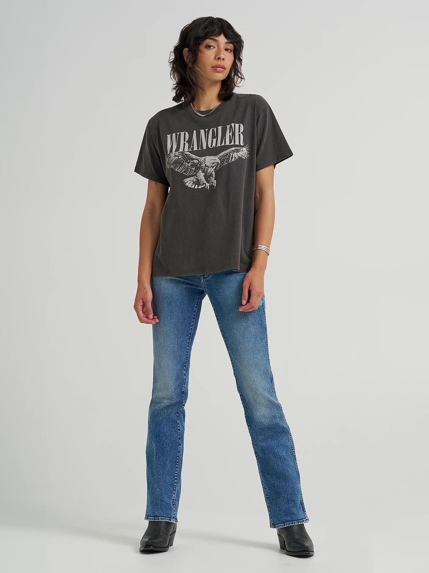 Girlfriend Tee in Faded Black