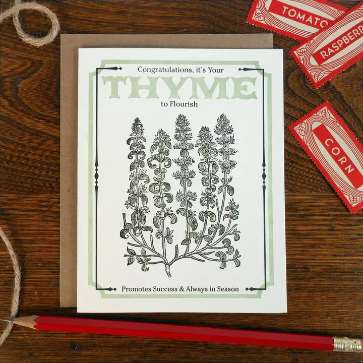 Vintage Thyme Seed Pack Card