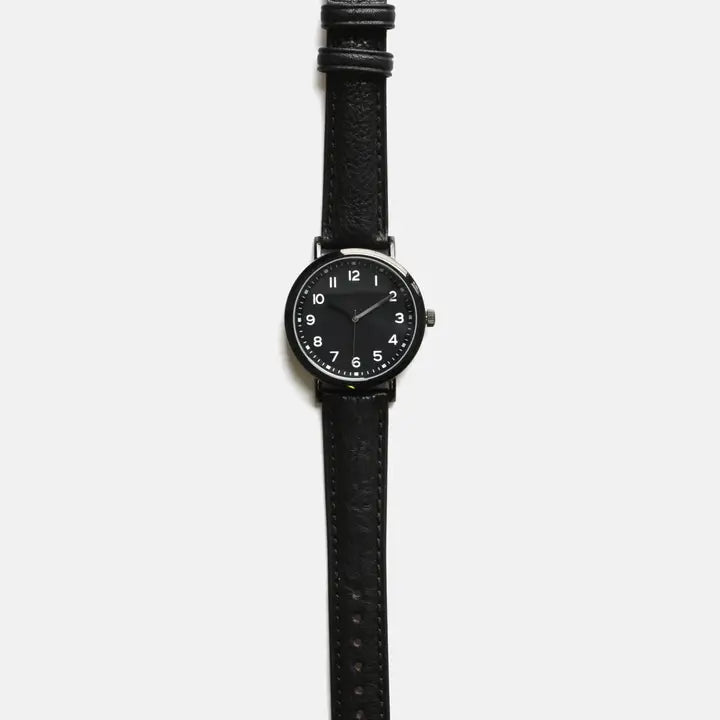 The Classic Watch in Black Leather