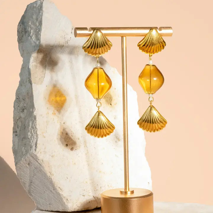 Under the Boardwalk Earrings in Ochre