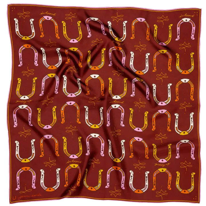 'Big Horseshoe' Silk Scarf