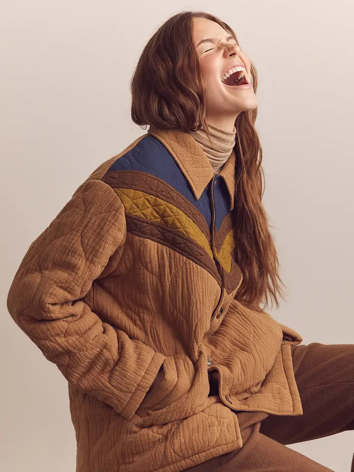 Color Block Cotton Bomber Jacket