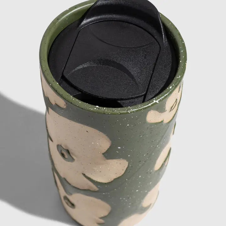 10 oz. Insulated Stoneware Travel Mug in Autumn Bloom