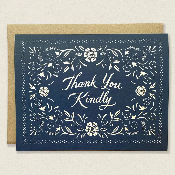 Thank You Kindly Floral Bandana Card