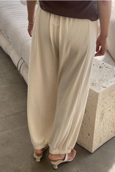 Pointelle Balloon Pants in Natural