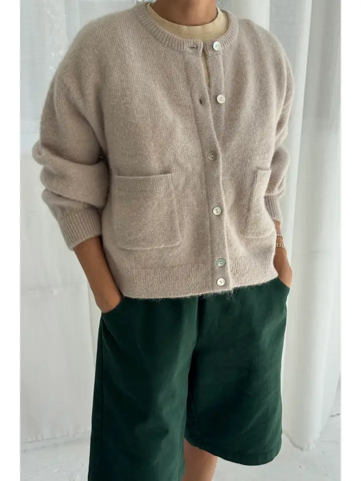 Amelie Alpaca Cardigan in Smoke