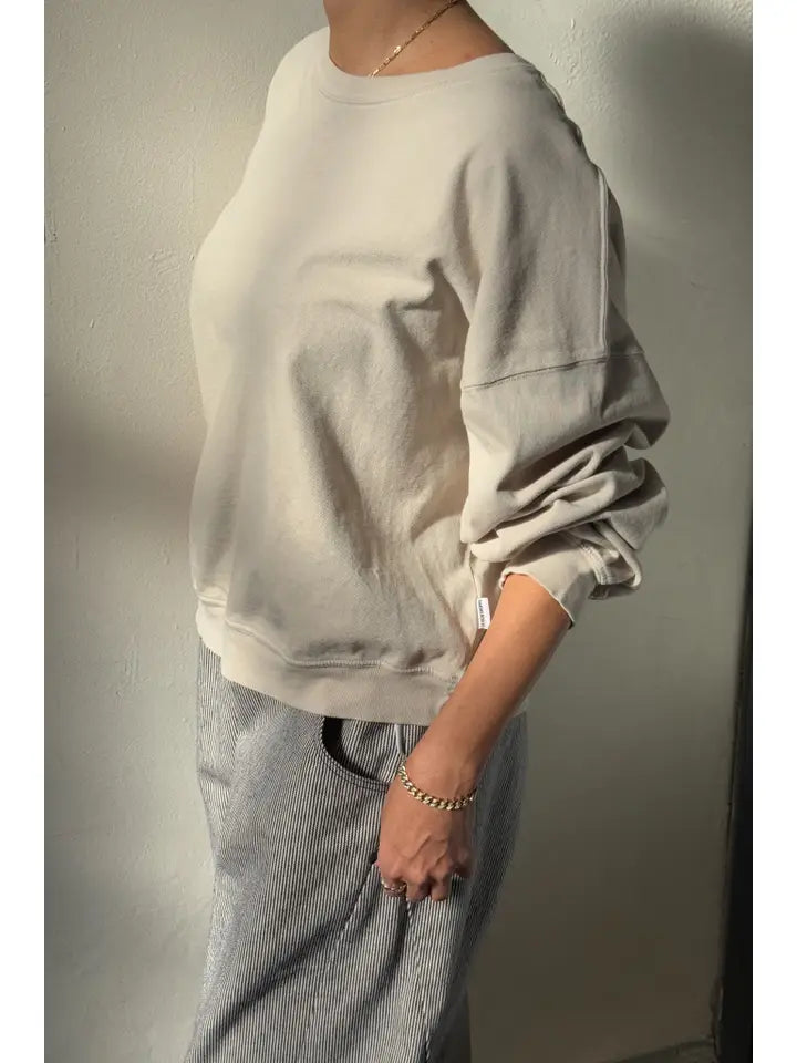 Cali Jersey Sweatshirt in Rice