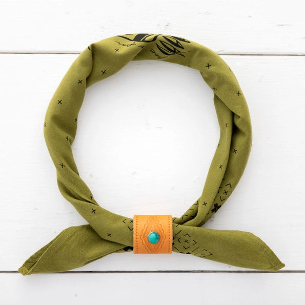 Leather Studded Bandana Slide