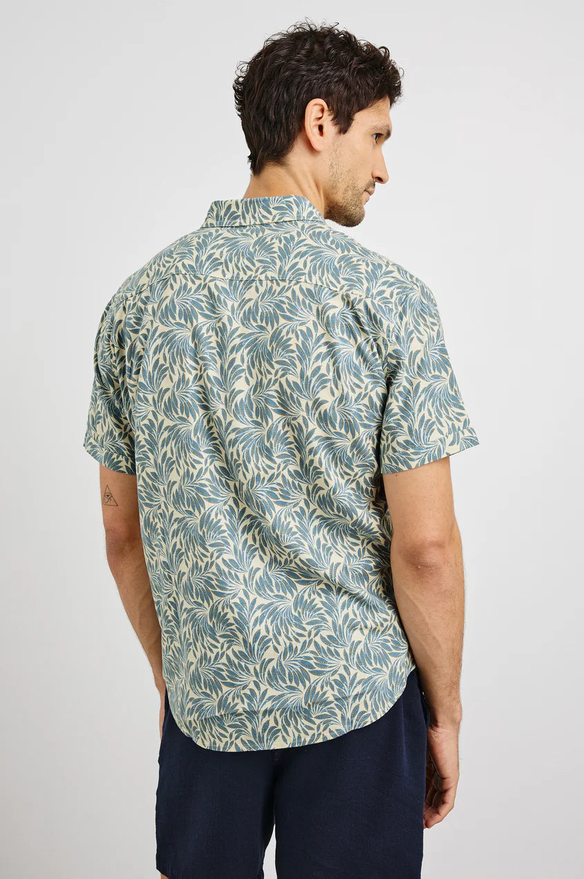 Carson Shirt in Ecru Banana Leaf