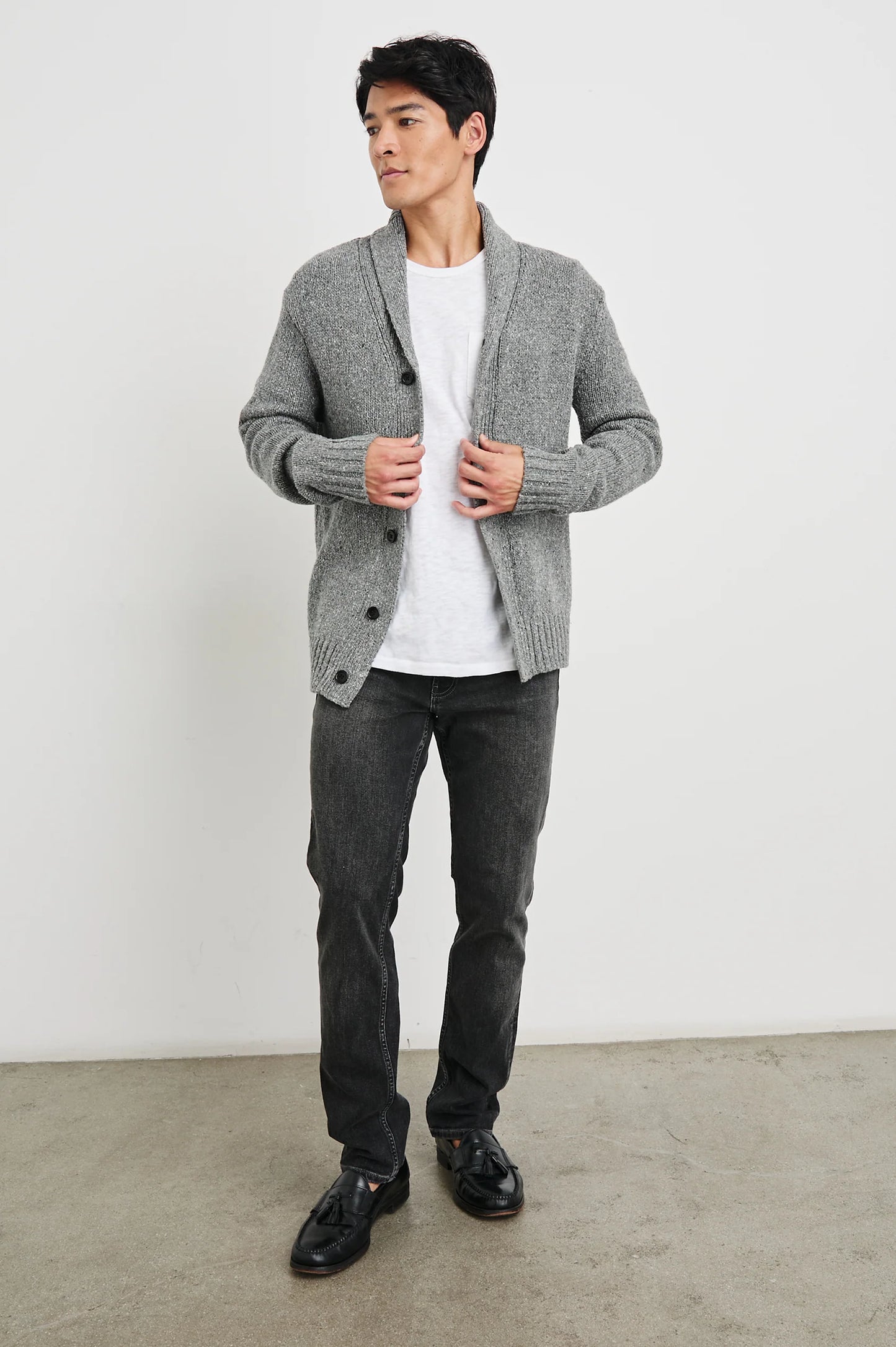 Corden Cardigan in Monochromatic Speckle