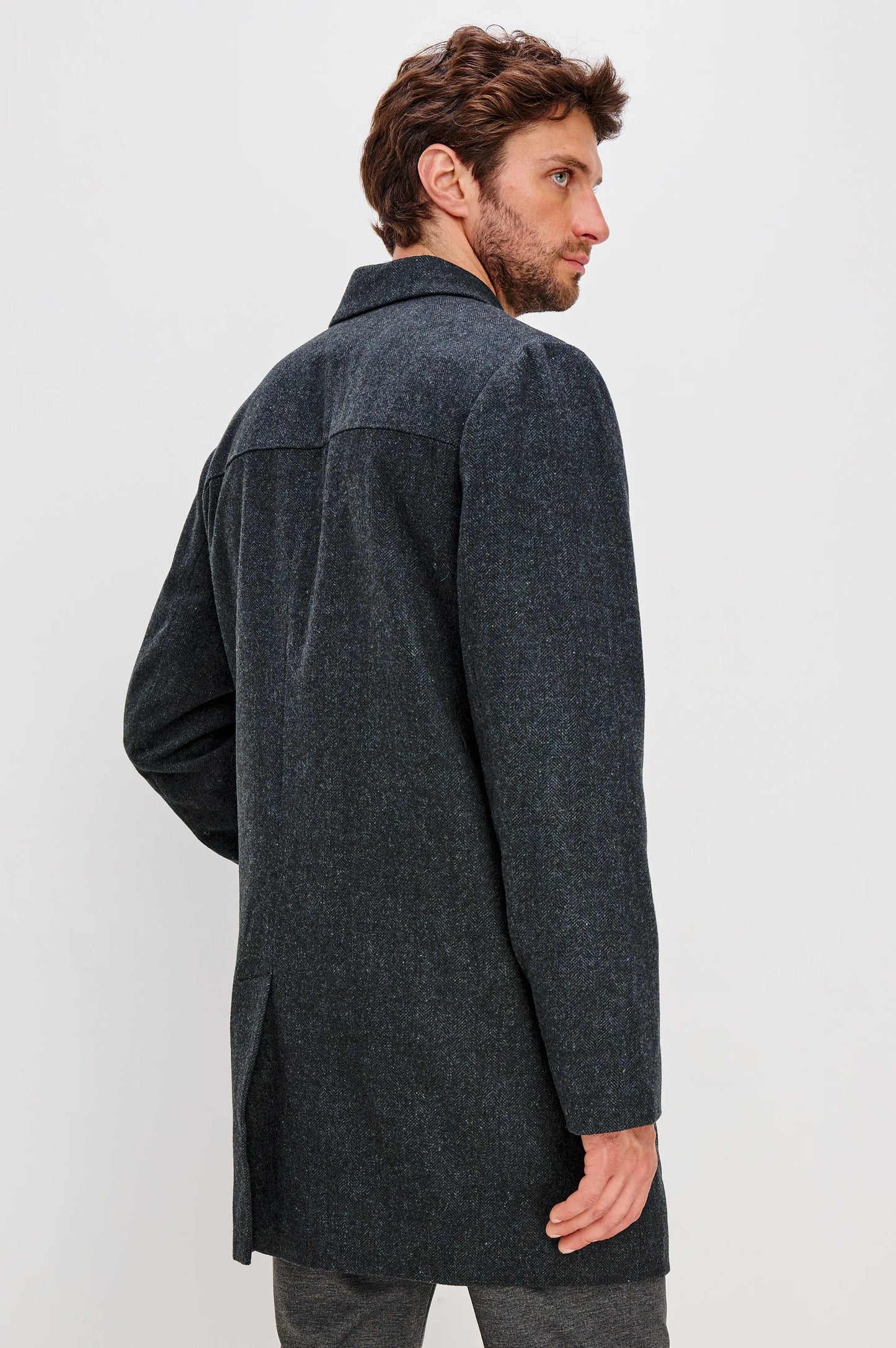 Hockney Overcoat in Celestial Tweed