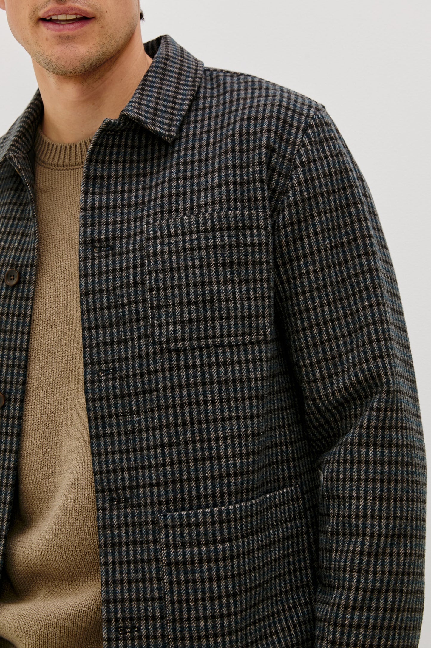 Pascal Jacket in Grey Check Plaid