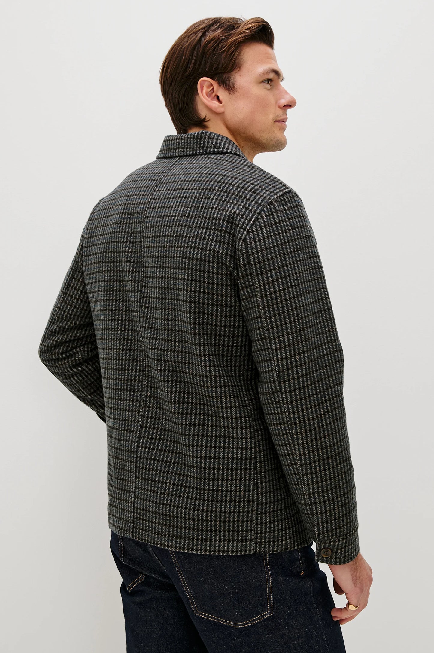 Pascal Jacket in Grey Check Plaid