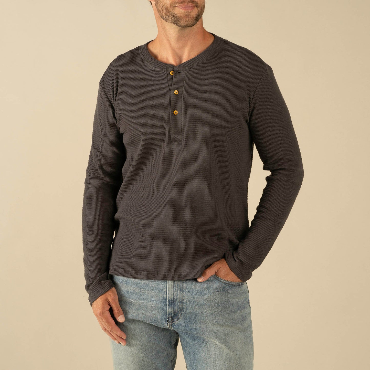 The Maverick Henley in Charcoal