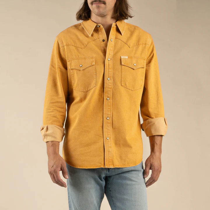 The Wyatt Pearl Snap Shirt in Faded Gold
