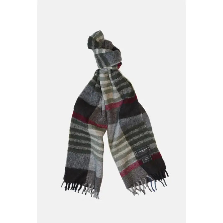 Green & Red Plaid Wool Scarf