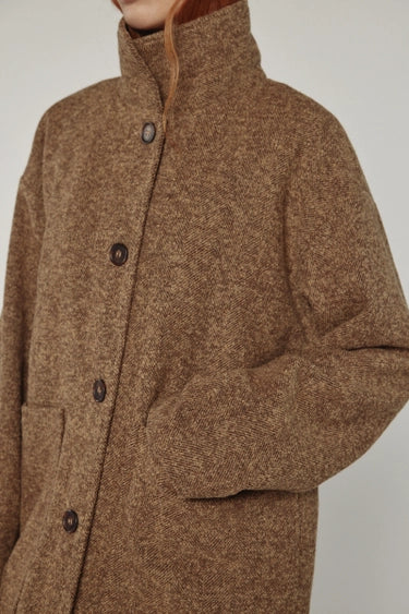 Wool High-Neck Maxi Coat