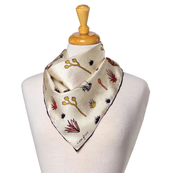 'I Am Free' Cactus Silk Scarf