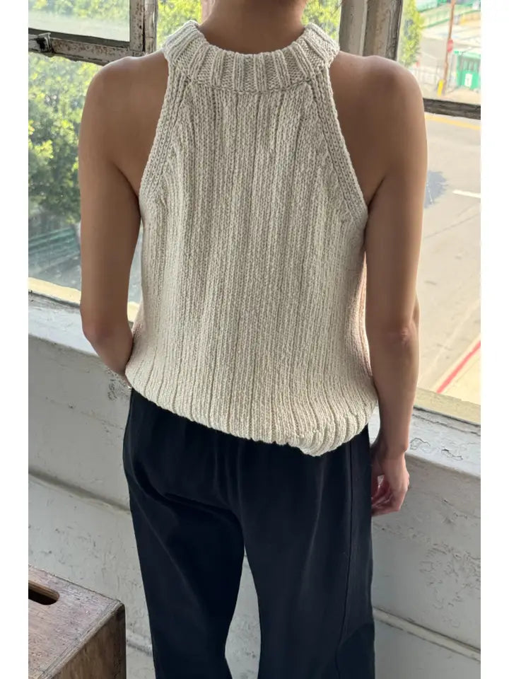 Claire Cotton Sweater Tank in Naturel