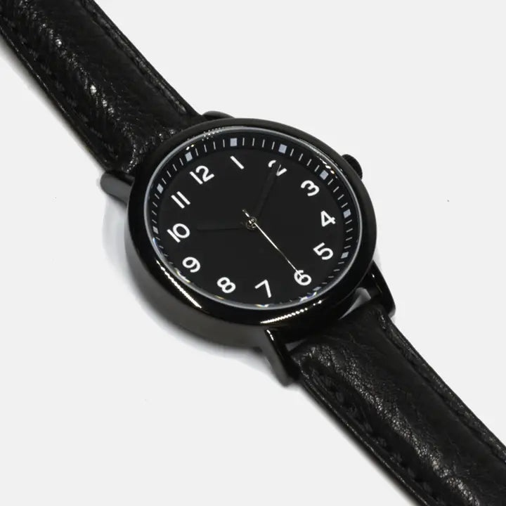 The Classic Watch in Black Leather