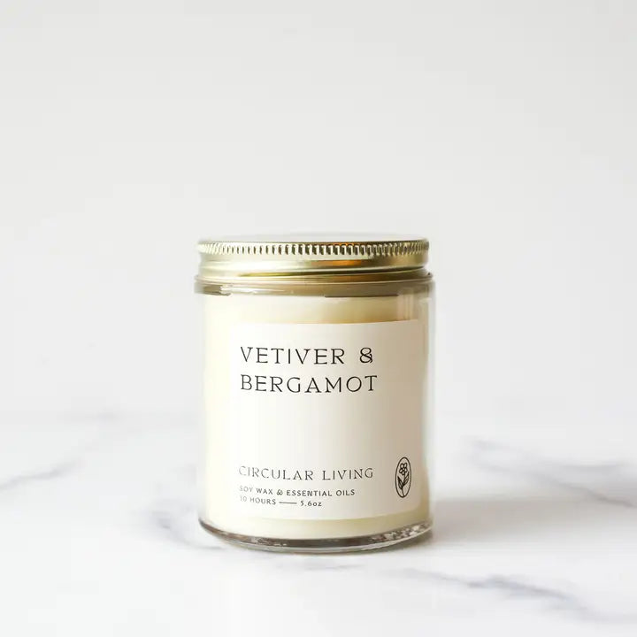 Soy Wax Candle - Vetiver & Bergamot