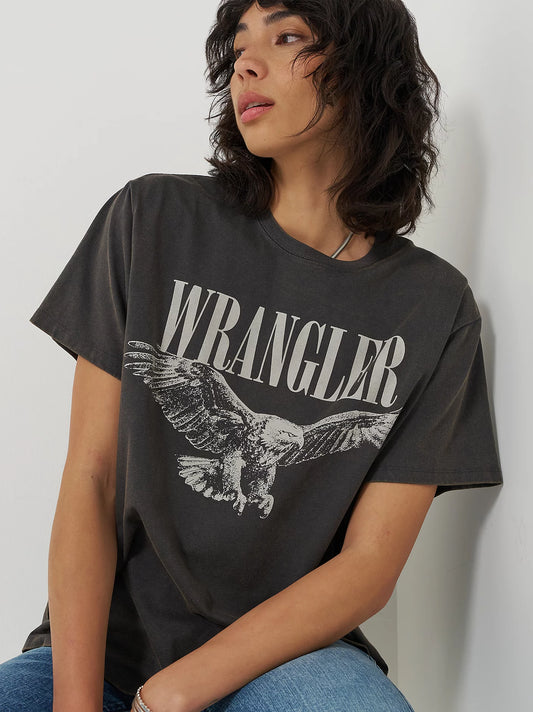 Girlfriend Tee in Faded Black