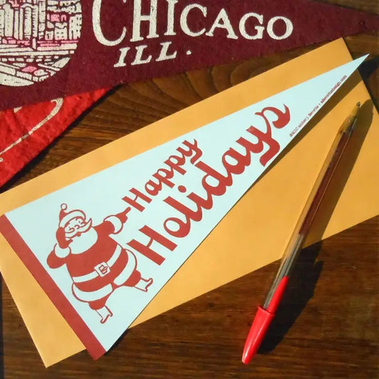 Vintage Holiday Pennant Card