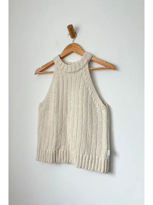 Claire Cotton Sweater Tank in Naturel