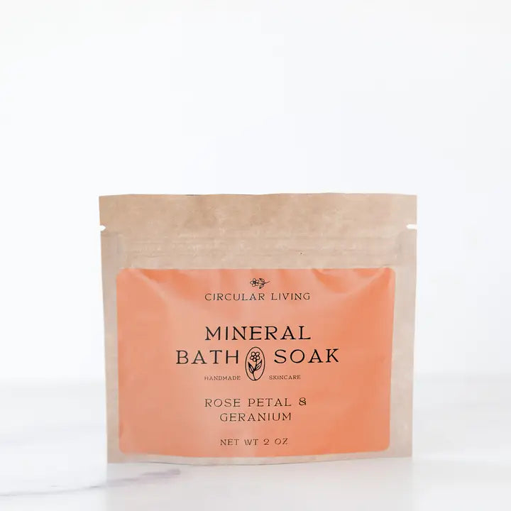 Mineral Bath Soak Sachet - Rose Petal & Geranium