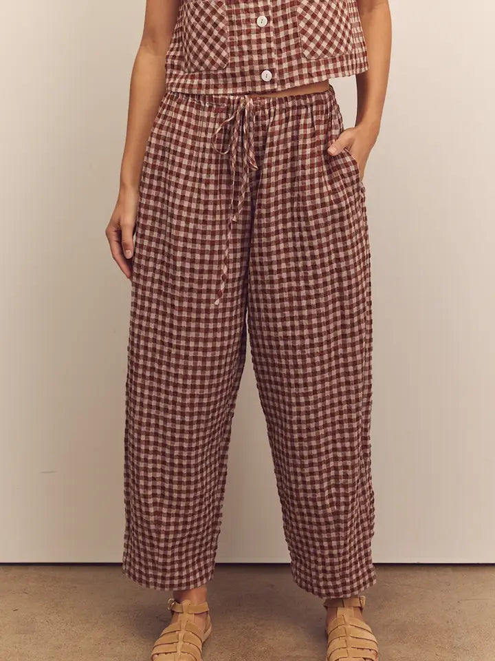 Drawstring Easy Pants in Brick