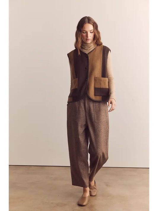 Wool Blend Baby Herringbone Pant