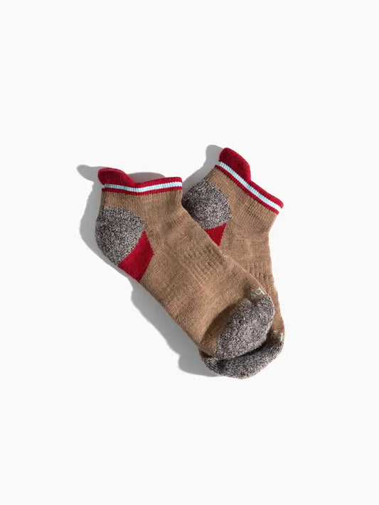 The Merino Wool Modern Top Sock in Camel Stripe