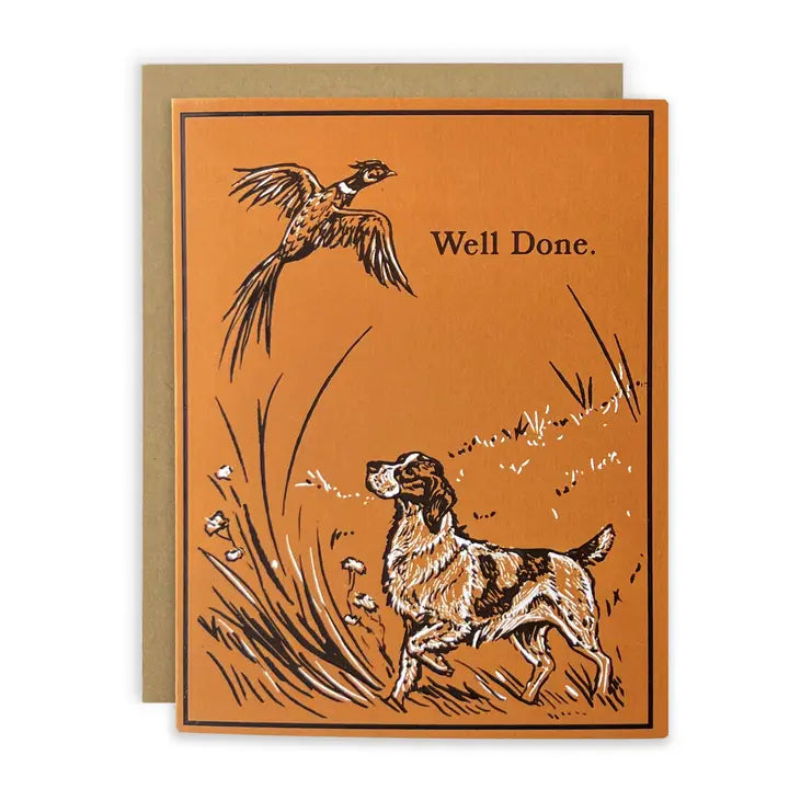 Well Done Upland Dog and Pheasant Card