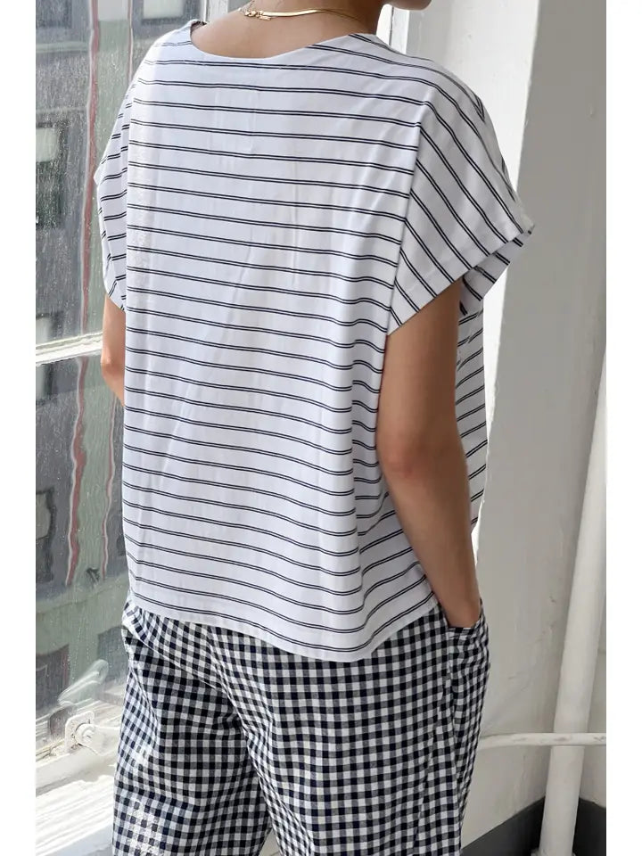 Chérie Tee in White Stripe