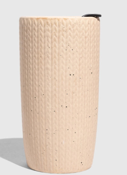 10 oz. Insulated Stoneware Travel Mug in Shortbread Knit