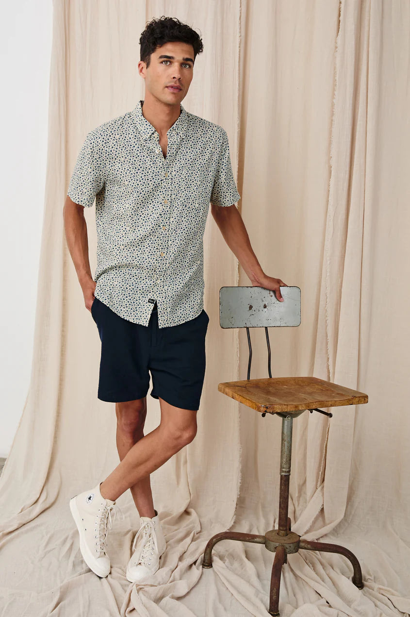Carson Shirt in Autumn Daisy Ocean