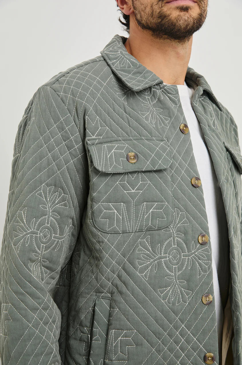 Claude Jacket in Basil Ecru Quilt