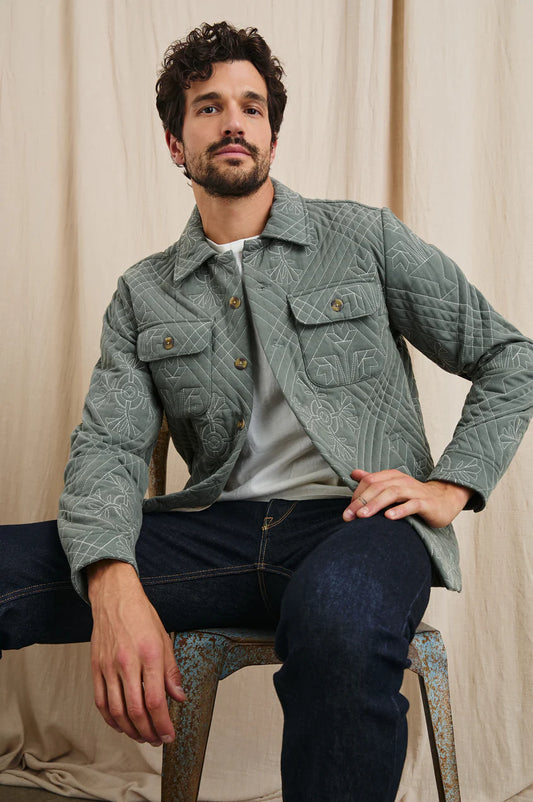 Claude Jacket in Basil Ecru Quilt