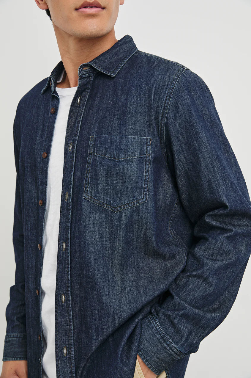 Colton Shirt in Dark Wash Indigo