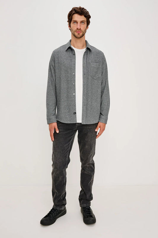 Hawke Shirt in Charcoal Twill