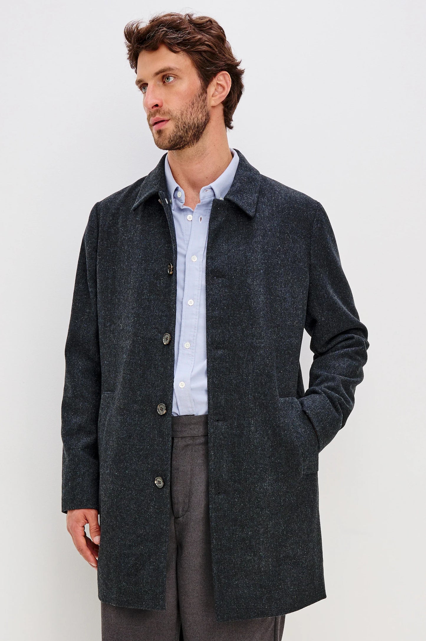 Hockney Overcoat in Celestial Tweed