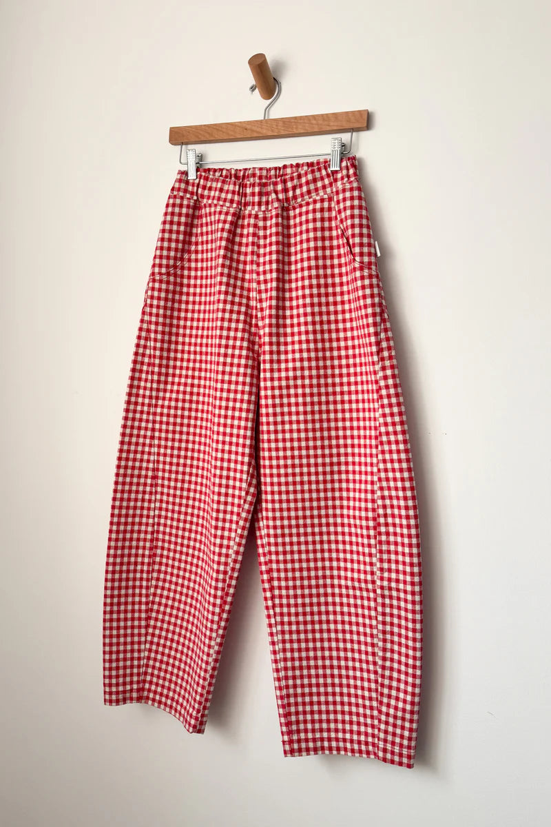 Red Gingham Arc Pant