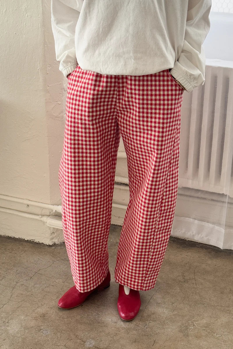 Red Gingham Arc Pant