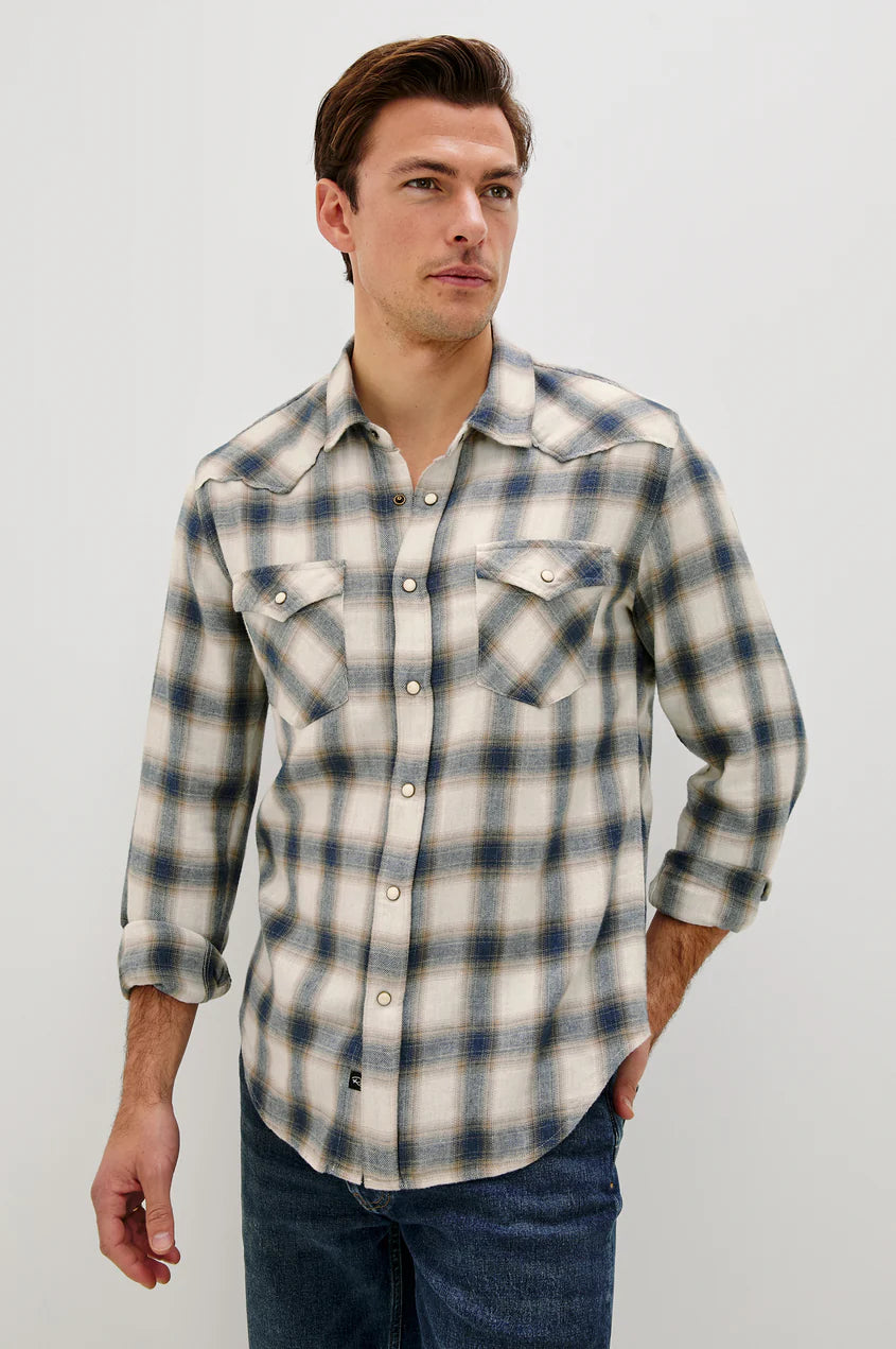 Roy Shirt in Wheat Marine