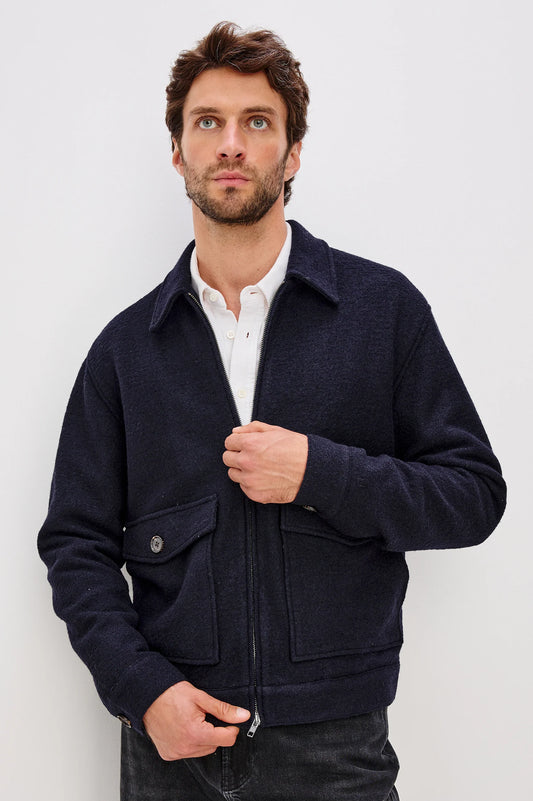 Tillman Jacket in Navy Boucle