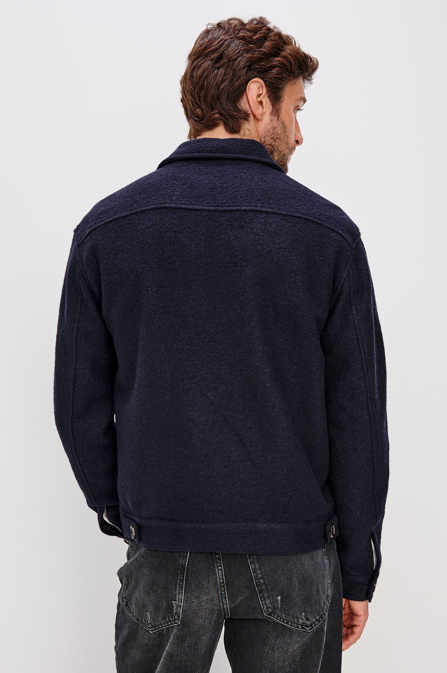 Tillman Jacket in Navy Boucle