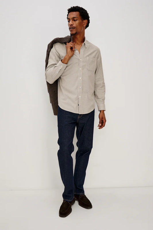 Vance Shirt in Cedar Oat Stripe