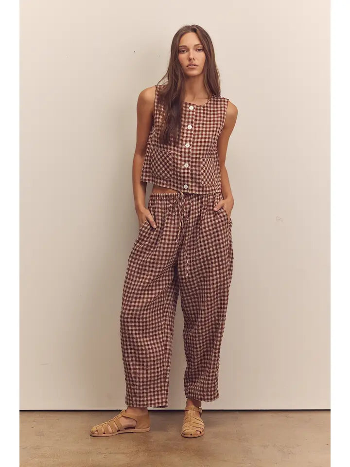 Drawstring Easy Pants in Brick