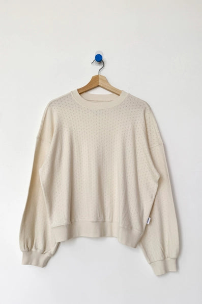Pointelle Core Sweatshirt in Natural